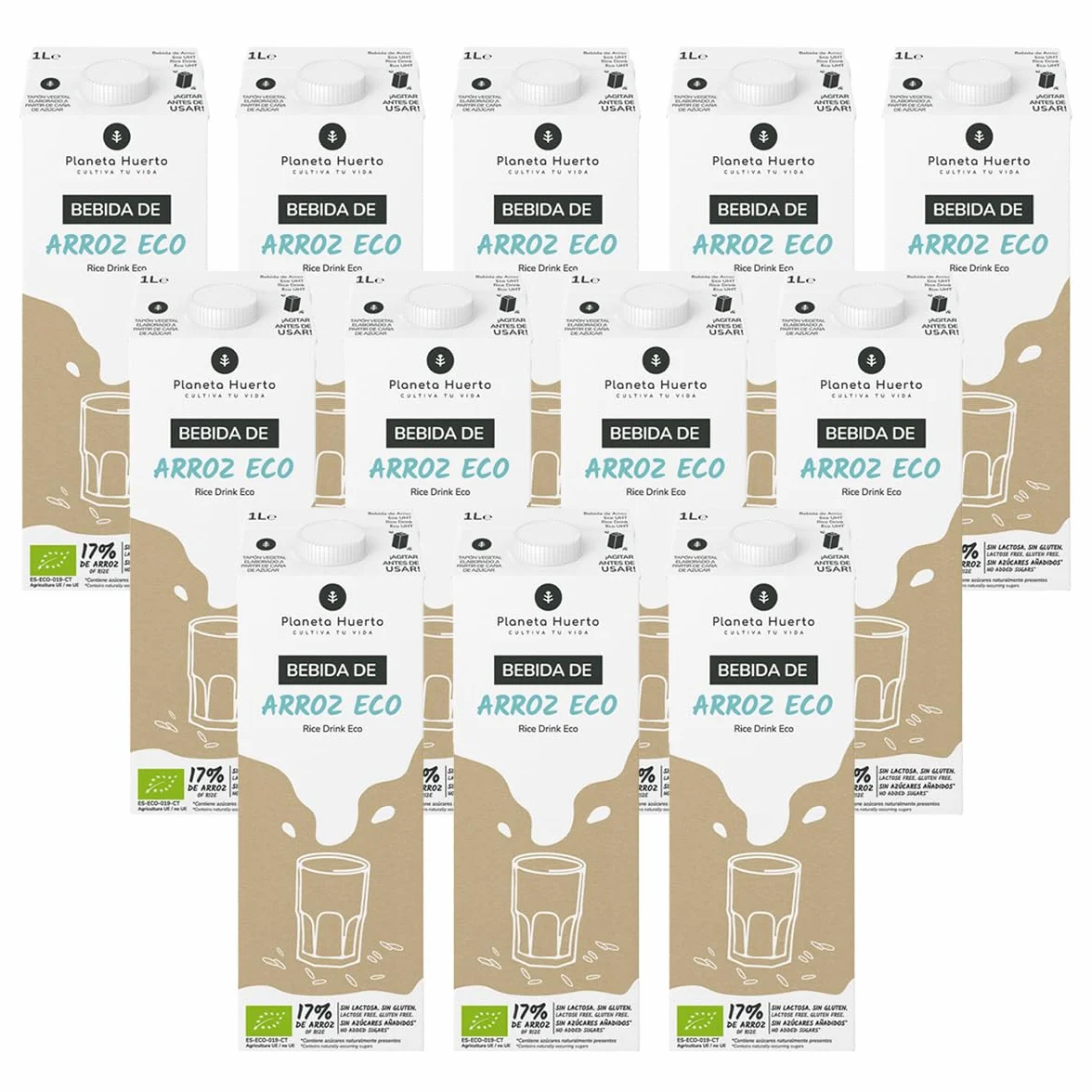 Pack 12× Bebida de Arroz ECO 1 L – Bebida Alternativa Vegetal Ecológica sin Lactosa