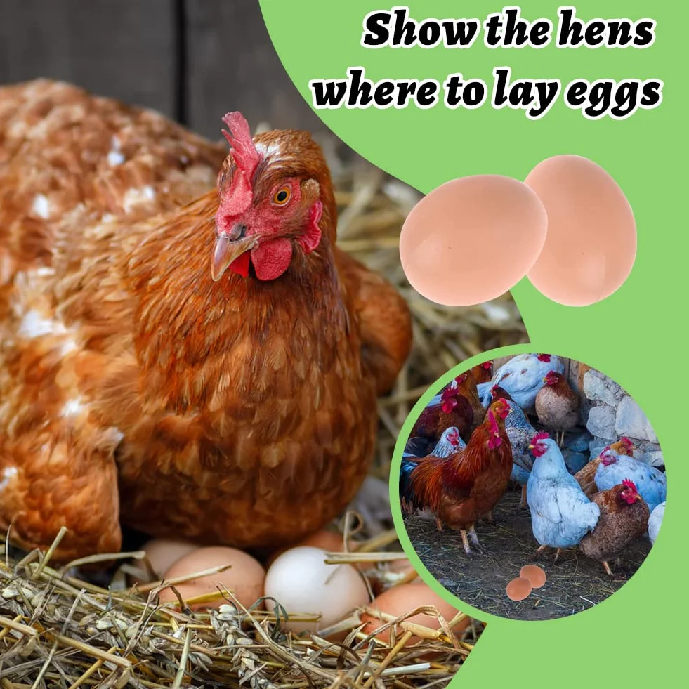Huevos Falsos para Gallinas 10pcs Plástico Artificiales Decoración