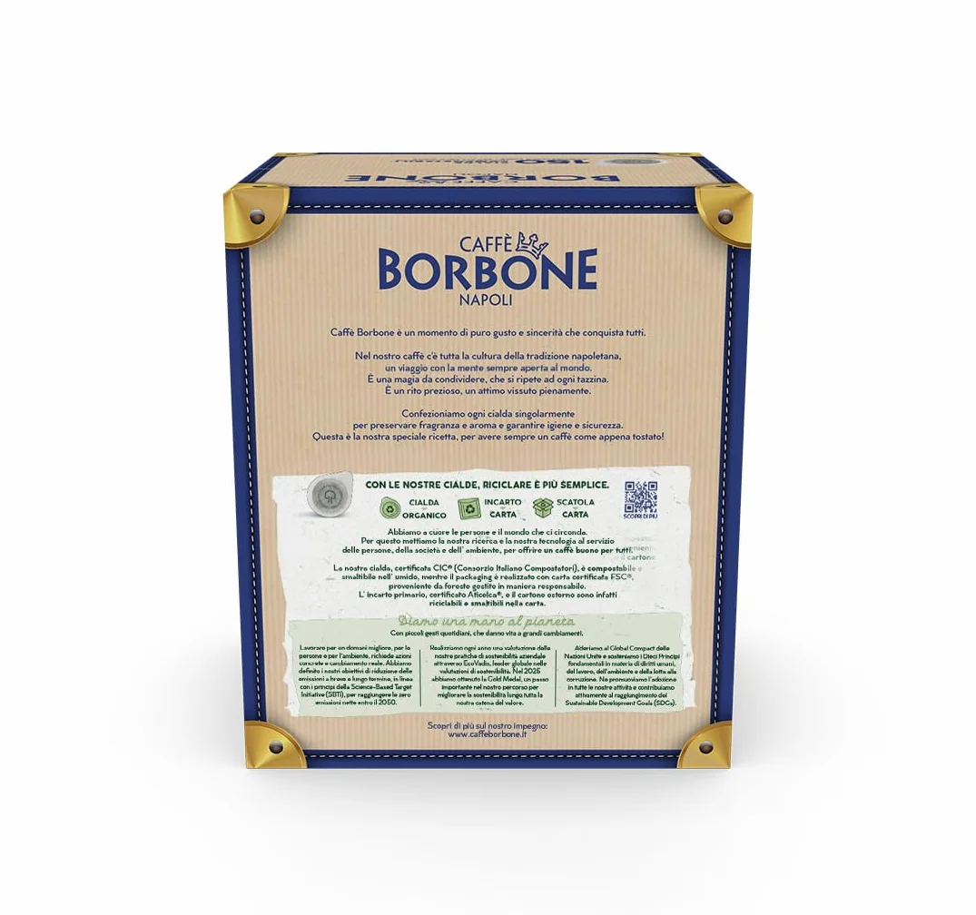 Caffè Borbone Cápsulas Compostables, Mezcla de Café Negra - 150 Cápsulas - Compatibles con el Sistema ESE Cápsulas de Papel de 44 mm