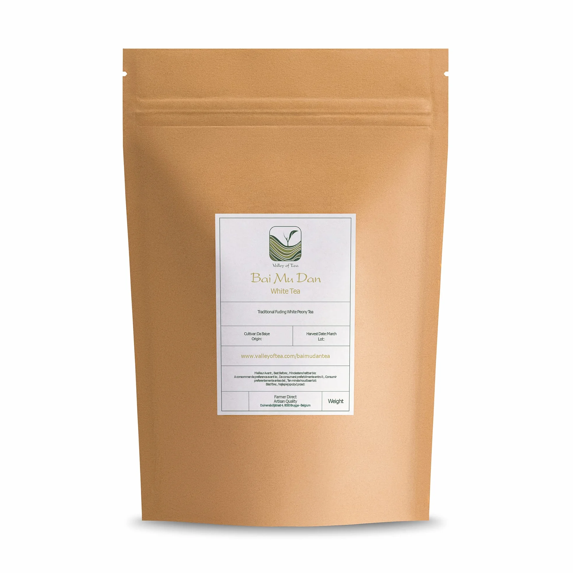 Peony Blanco Té Blanco Puro - Hojas Sueltas Bai Mu Dan