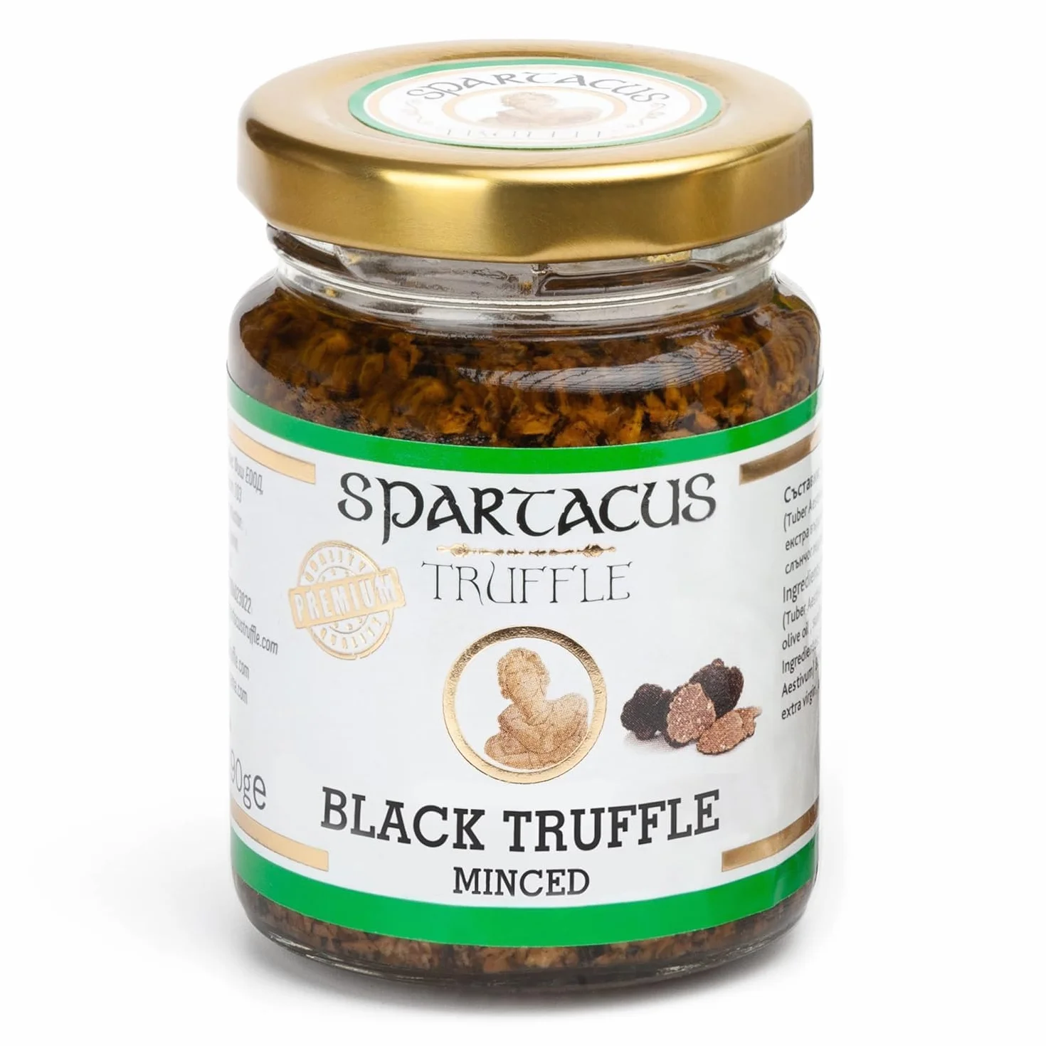 Trufas Negras Spartacus en Aceite de Oliva Virgen Extra 90g - Condimento Gourmet Vegano Sin Gluten
