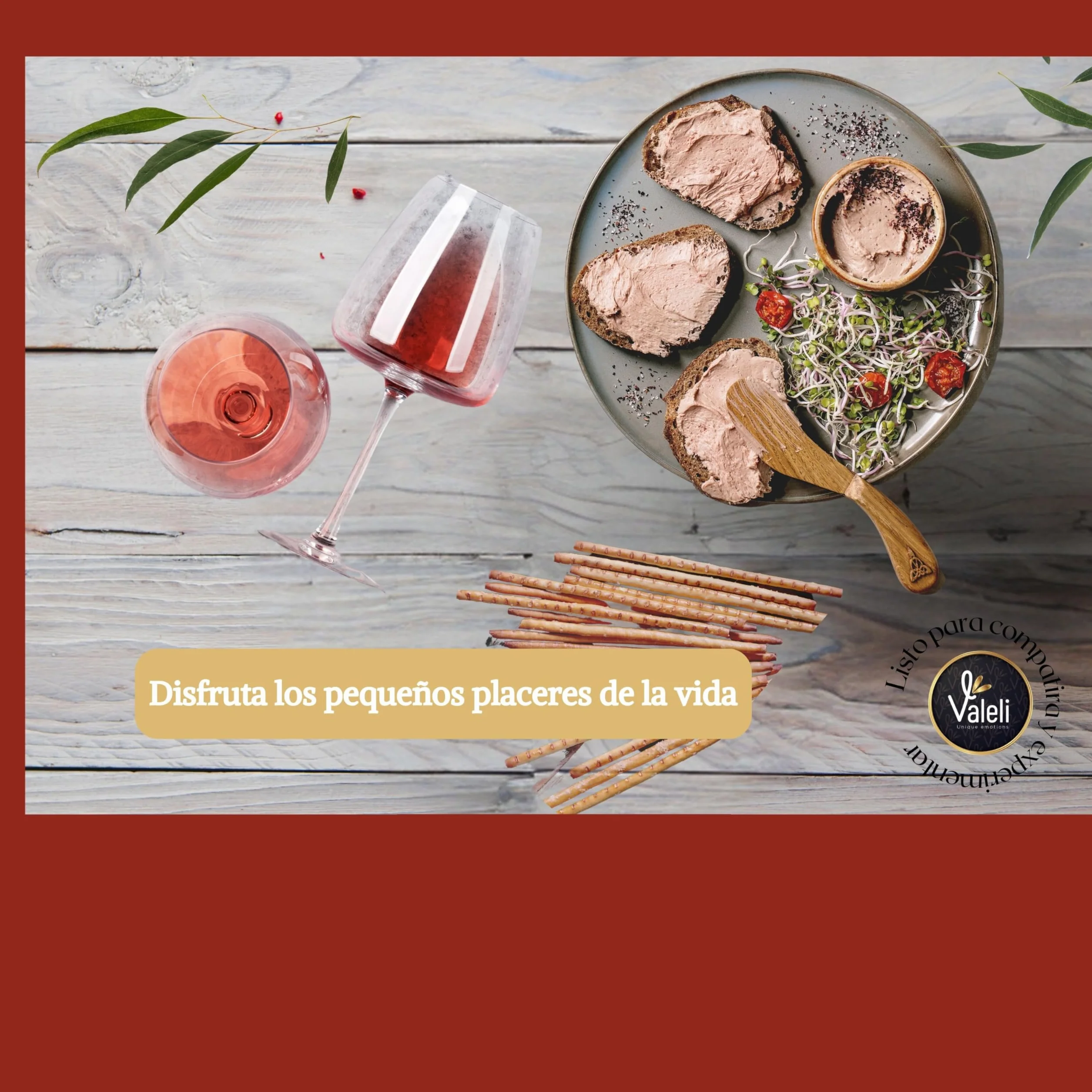 VALELI Cesta Gourmet para Regalar con Patés Ibéricos, 2 Botellas de Vino 25cl y 2 Velas Decorativas