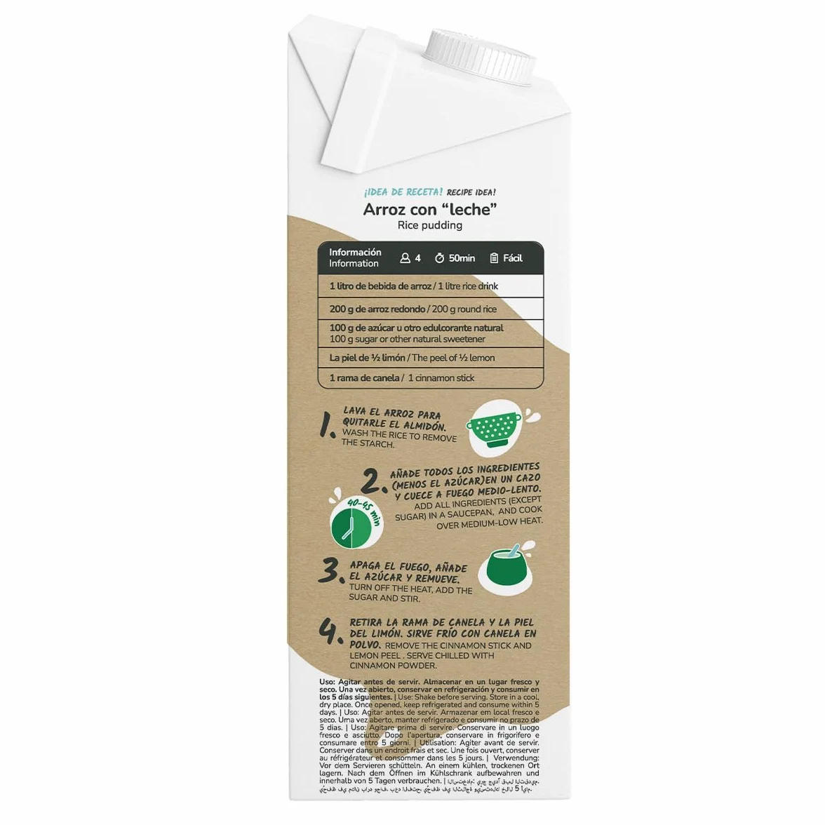 Pack 12× Bebida de Arroz ECO 1 L – Bebida Alternativa Vegetal Ecológica sin Lactosa