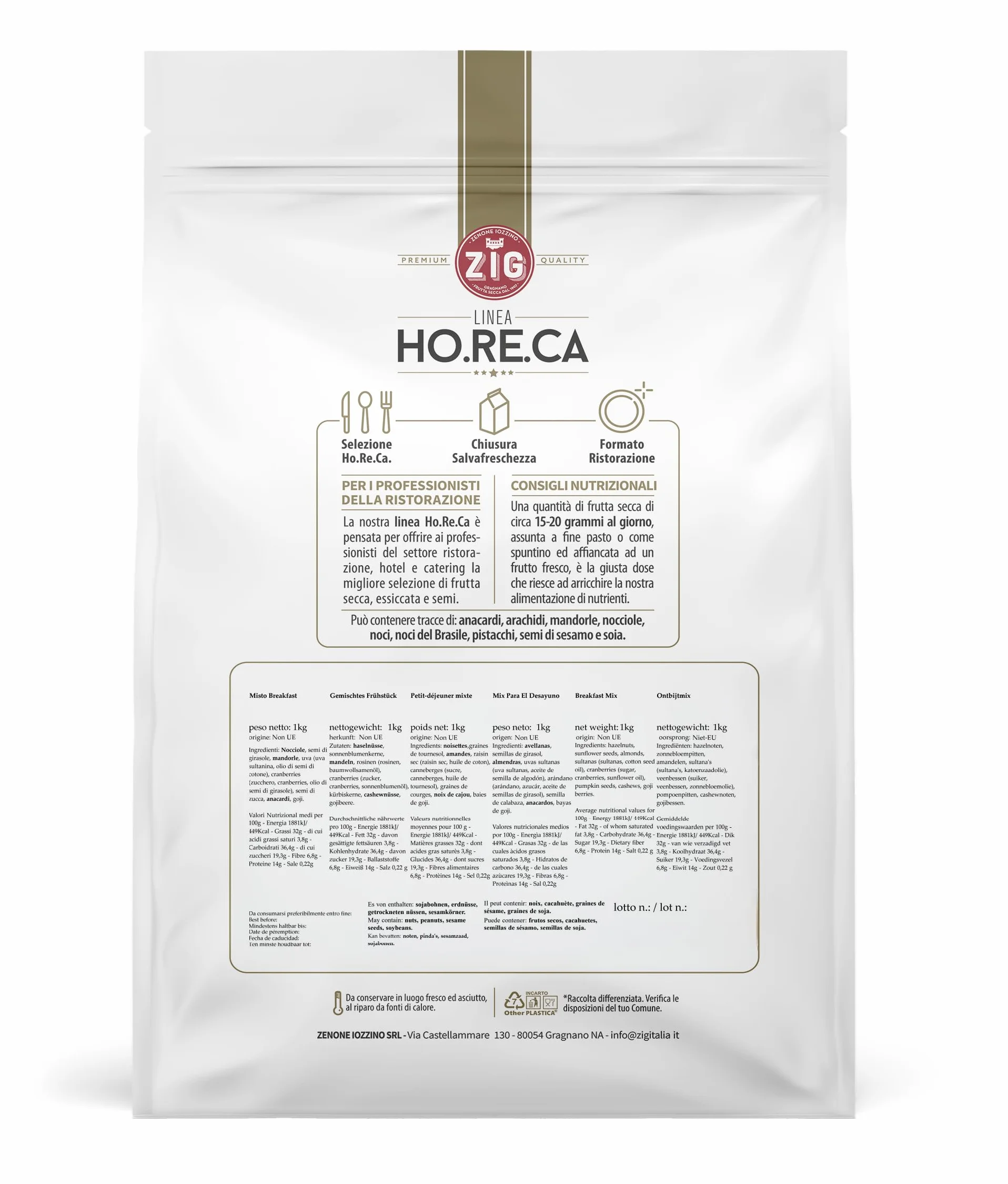 ZIG HORECA mix para el desayuno frutos secos y semillas 1 Kg