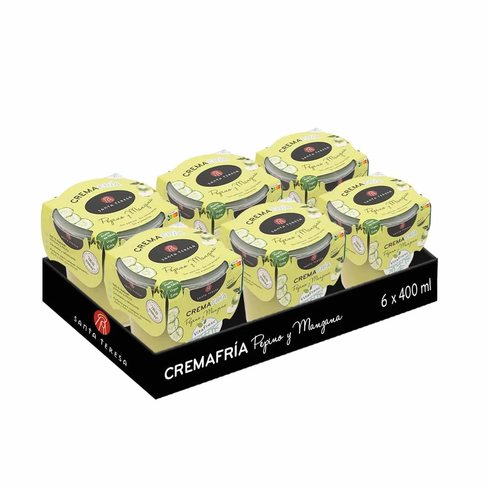 Santa Teresa - Pack de 6 Cremas Frías de Pepino y Manzana. 2.400ml