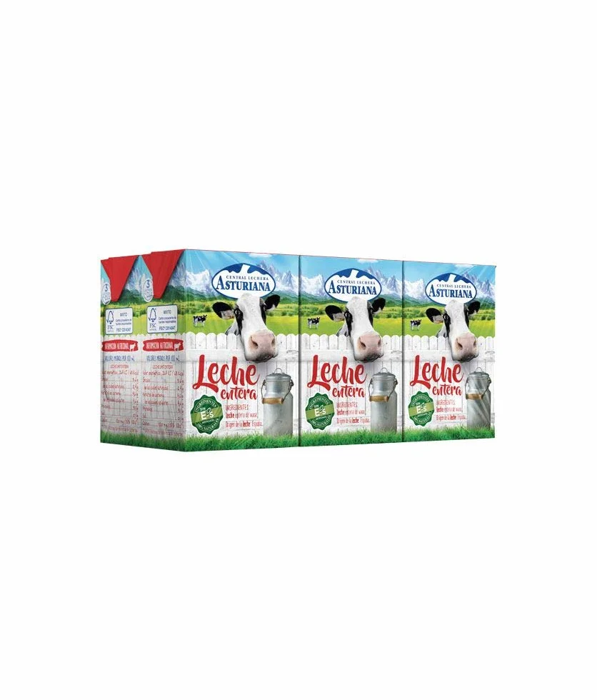 Leche Entera Asturiana Líquido Brik 200 ml Pack de 24