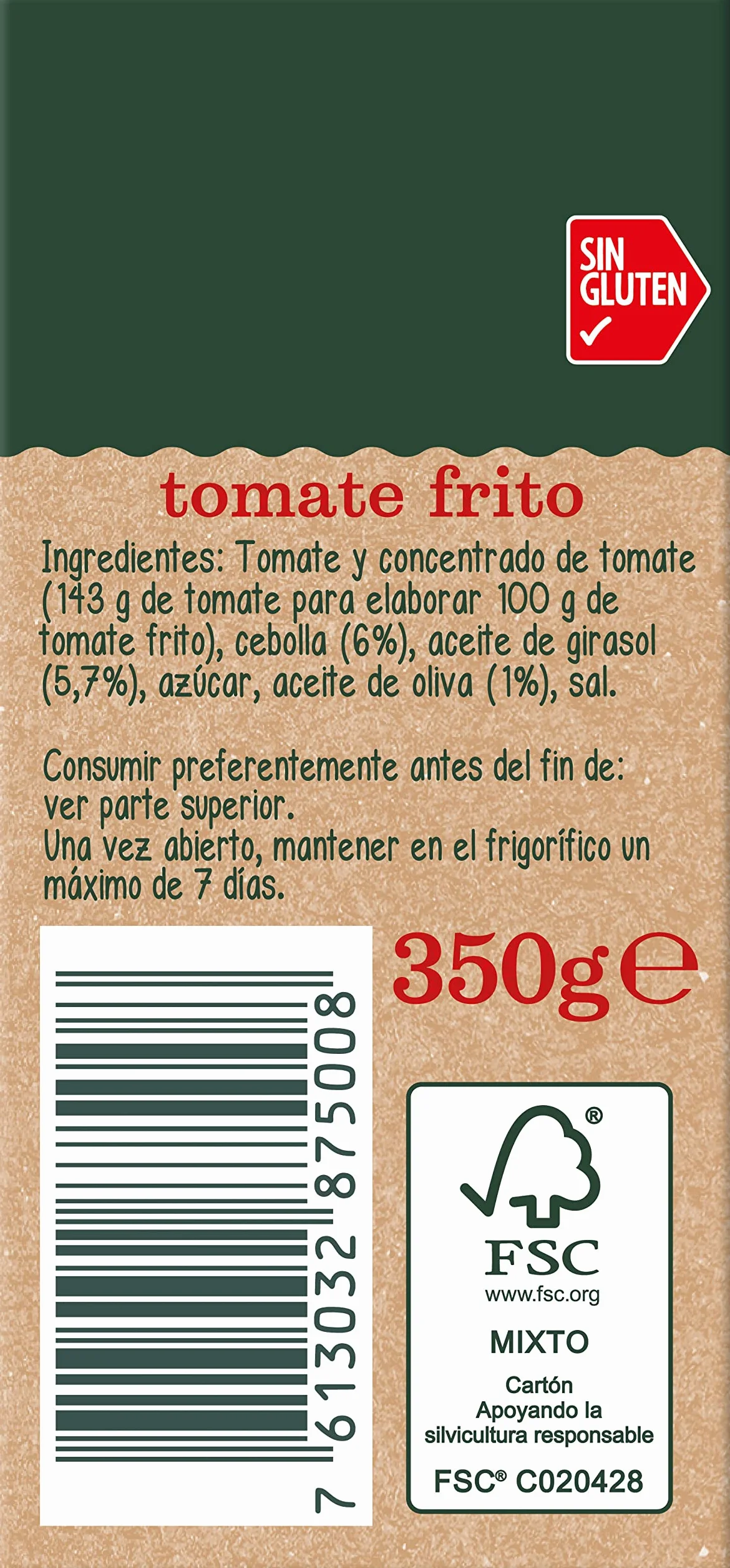 SOLÍS Tomate Frito Estilo Casero Brick - Pack de 12 x 350g - Tomate sin gluten