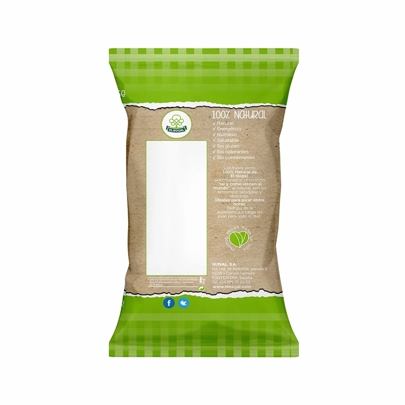 El Nogal Frutos Secos Anacardo Crudo, 100% Naturales Bolsa, 130 G