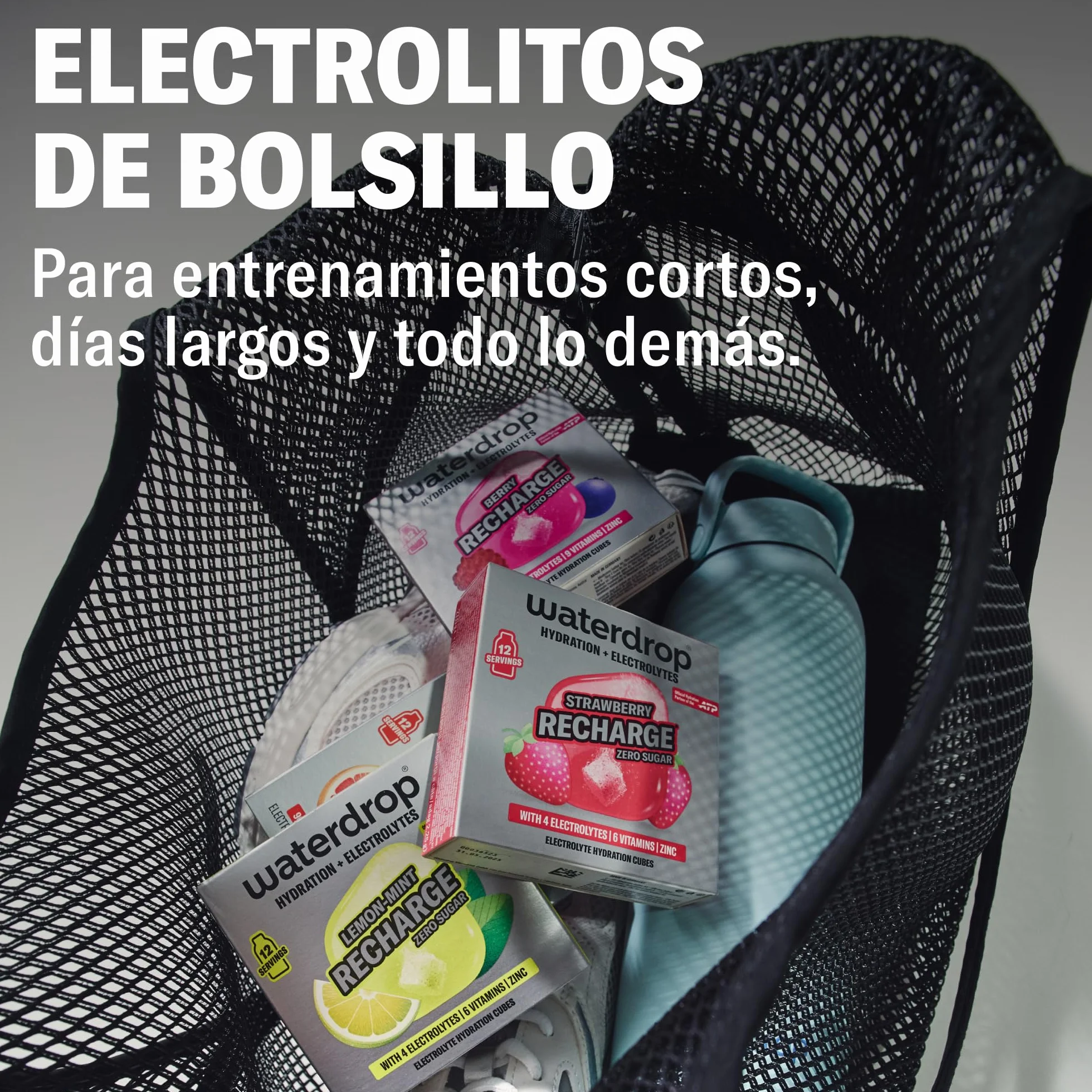 Waterdrop Microlyte Mix 36 Cubos Electrolitos Sin Azúcar Sales Minerales Deporte Bebida Isotónica Hidratación Recuperación Magnesio Calcio Zinc Vegano