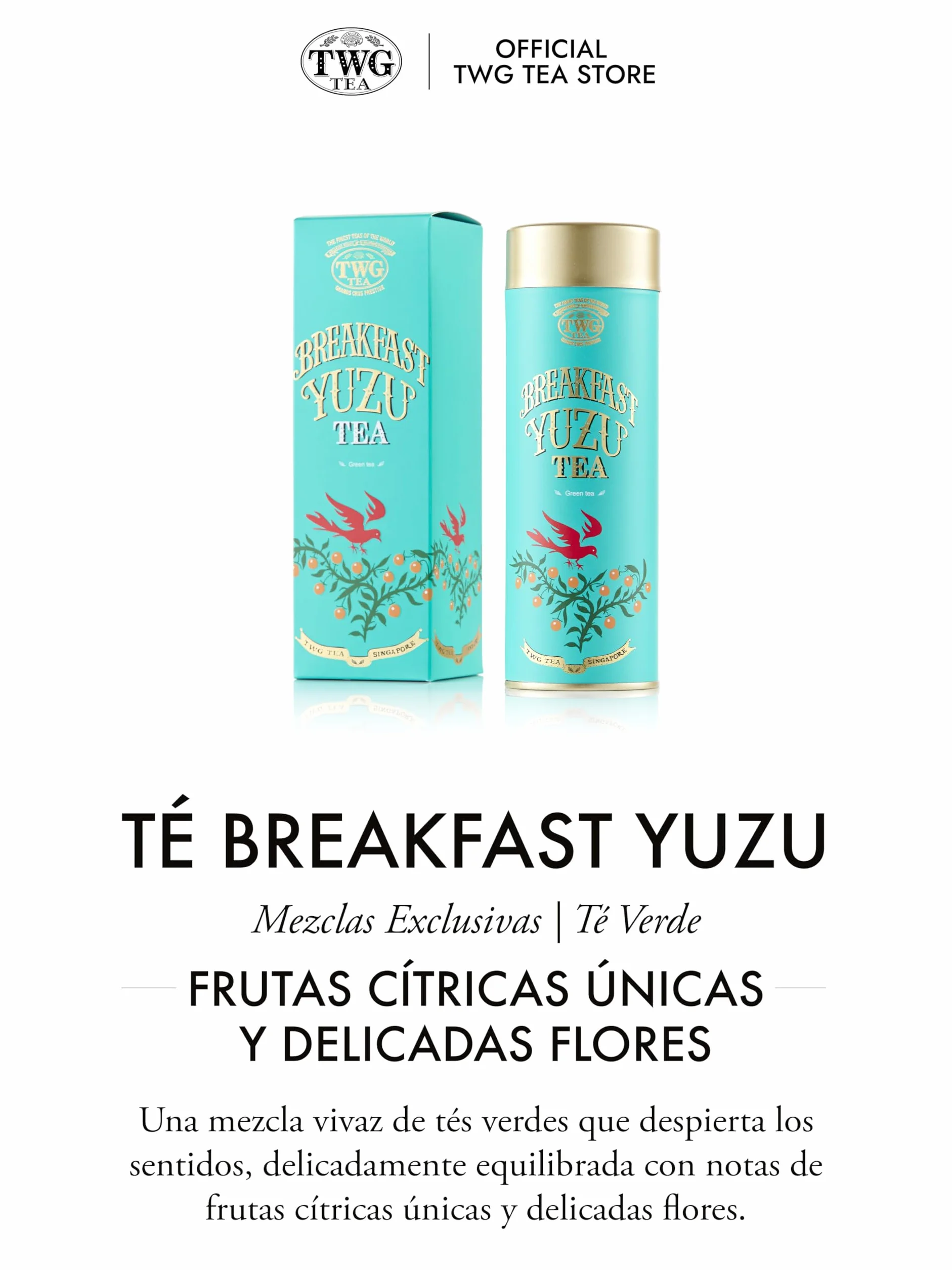 TWG Tea | Breakfast Yuzu Tea | Té Verde | yuzu | Lata Alta Costura, 100G | Caja de Regalo Originales