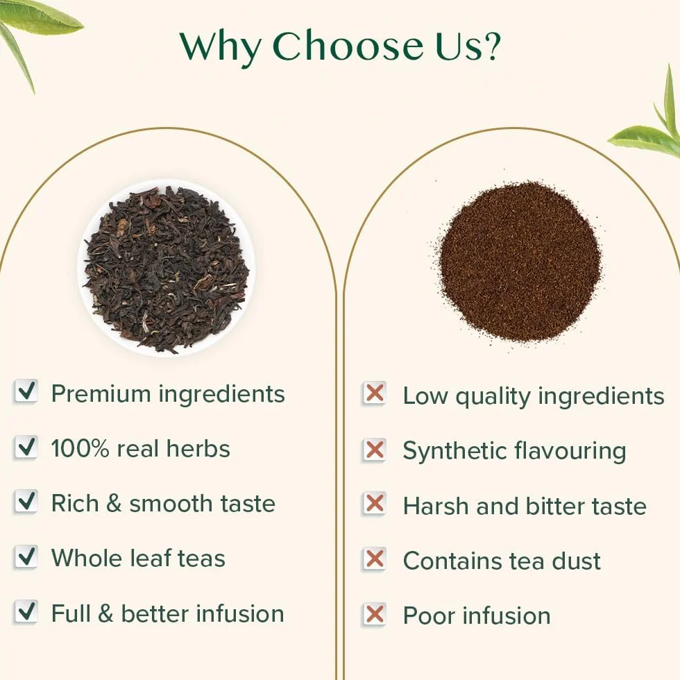 VAHDAM, Hojas De Té Negro Darjeeling De Himalaya - 340g (+170 Tazas) Té Darjeeling Puro | Rico Y Aromatico | De Hojas Sueltas De Grado De La India | Te Negro Granel