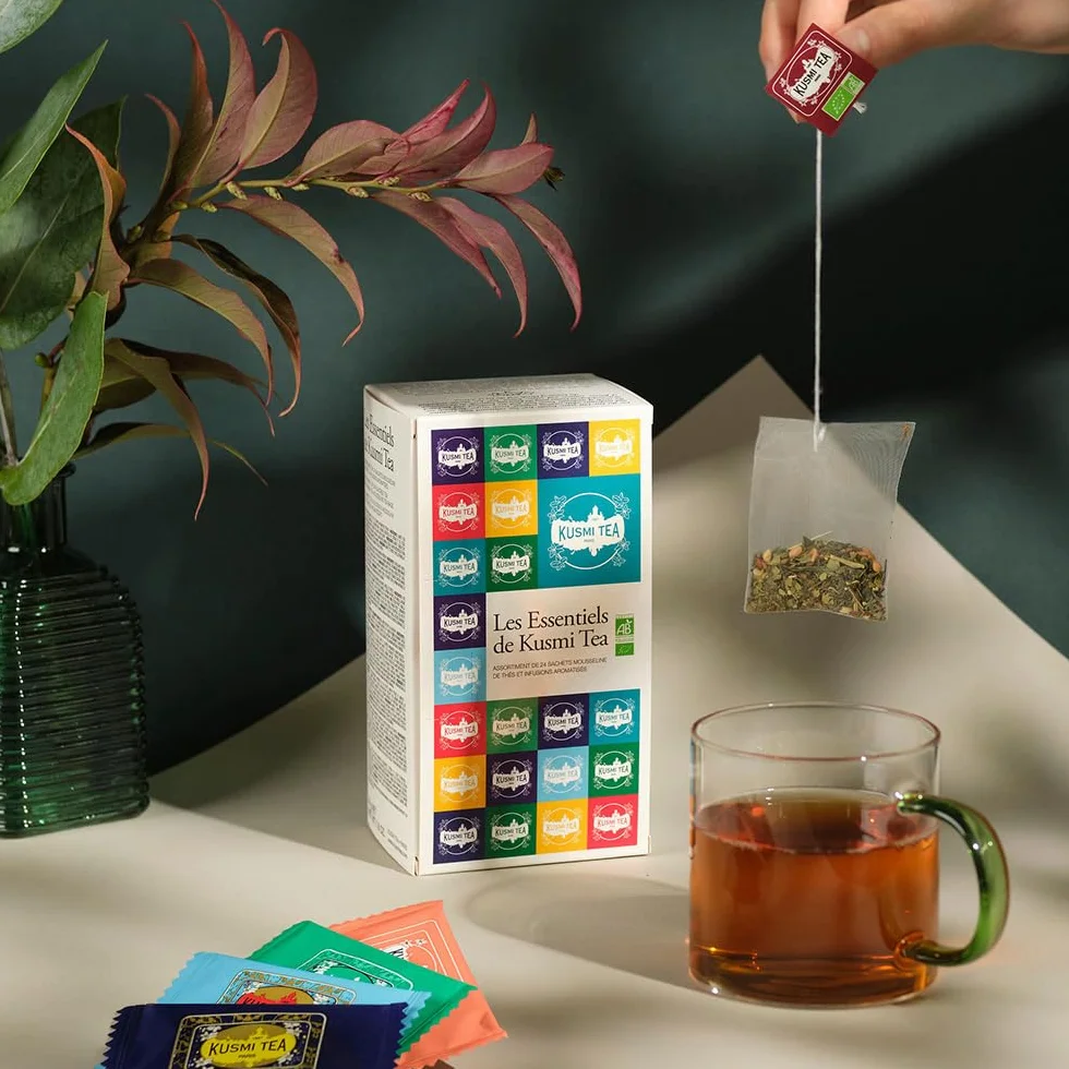 Kusmi Tea Cesta de Té Orgánico Regalo 8 Sabores 24 Bolsitas Verde Negro Infusión Detox