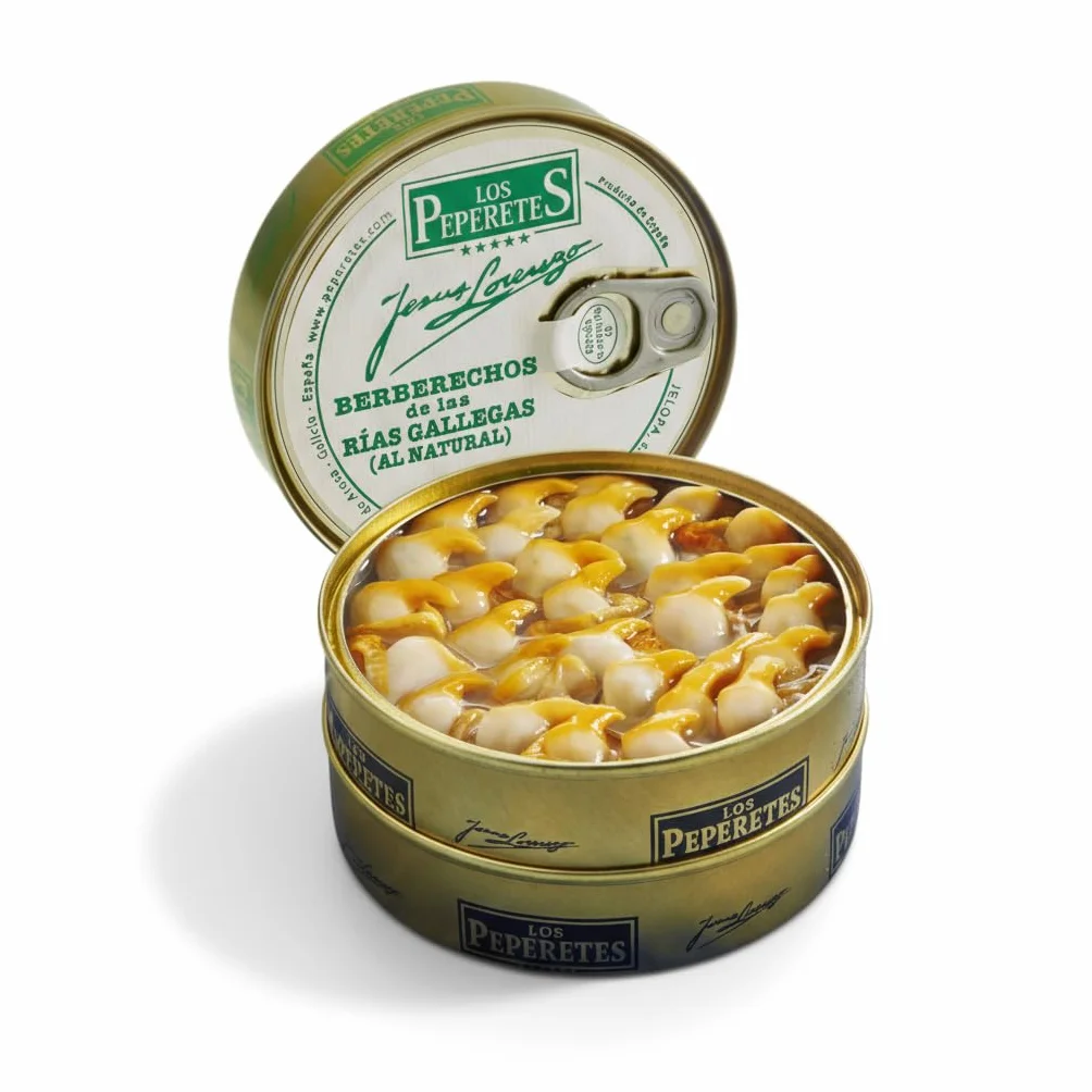 PEPERETES Berberechos al Natural Rías Gallegas 60-70 Piezas 120 Gr Conservas Artesanal Gourmet Premium