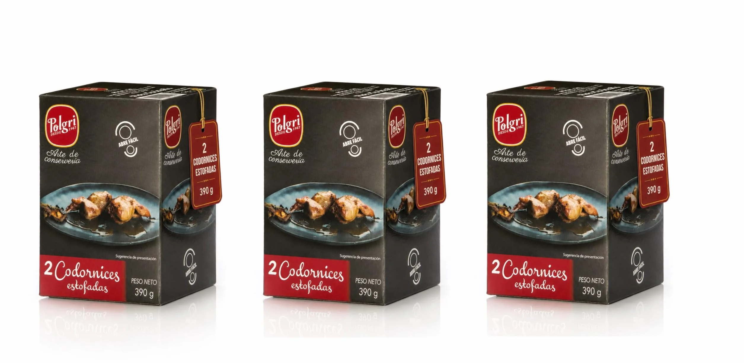 POLGRI Codornices Estofadas Toledana Conserva de Caza 390 g x 3 Latas Estuchada Plato Preparado Receta Espanola