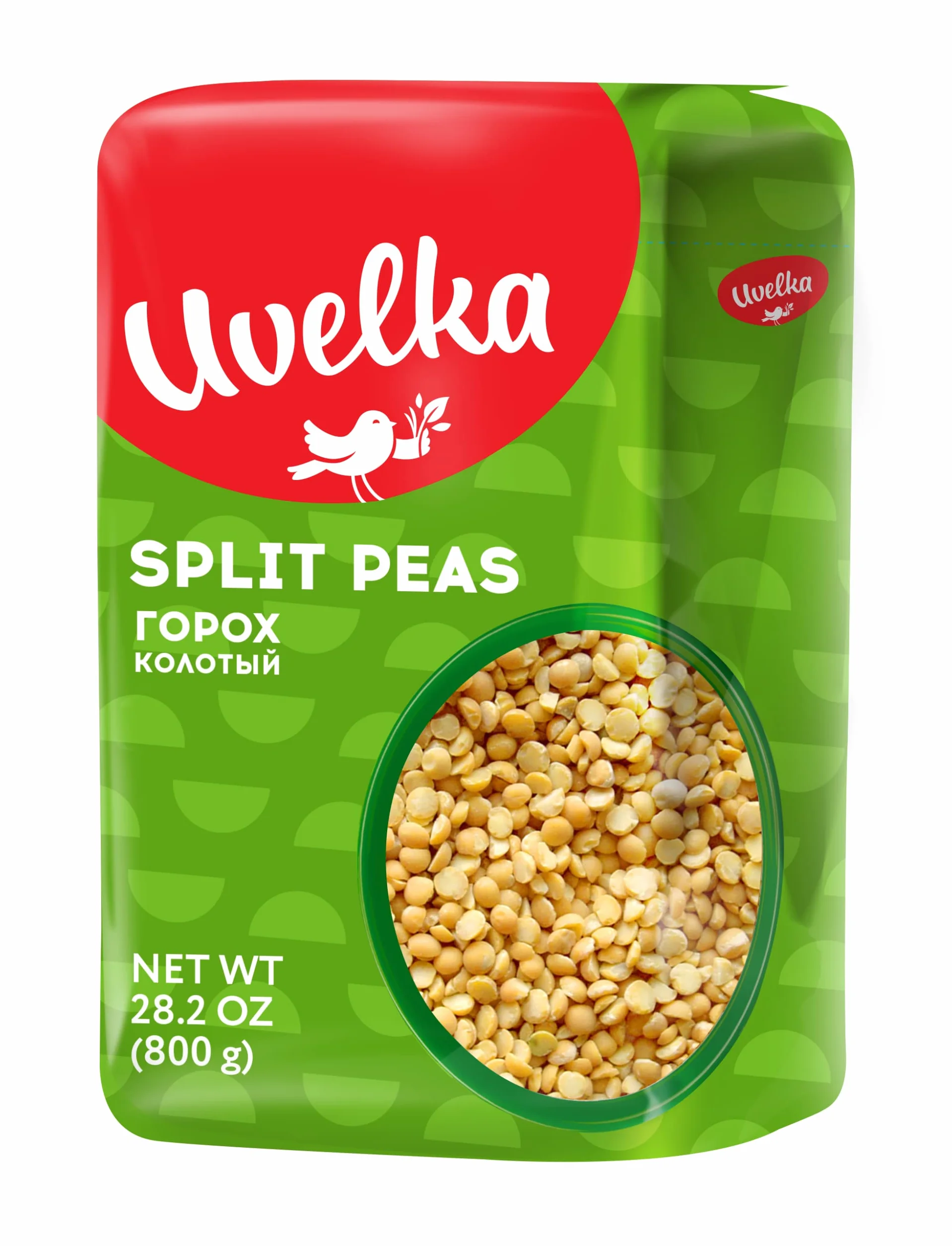 Uvelka Guisantes divididos de color amarillo seco, 800 g/28.2 oz, paquete de 1