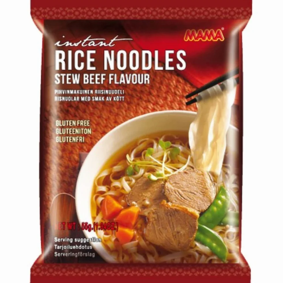 MAMA Fideos de arroz instantáneos ternera sin gluten 55 g Lote 24