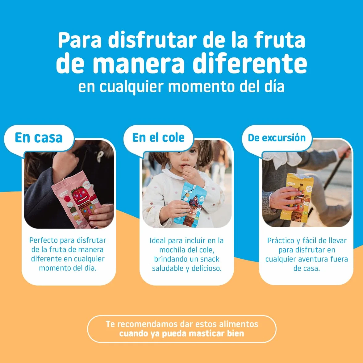 Smileat - Pack de 15 TRIBOO Snacks de Fruta sabor Manzana - Aperitivo para Niños - Alternativa a Gominolas y Chuches - Ideal para el Cole y Meriendas - 375g