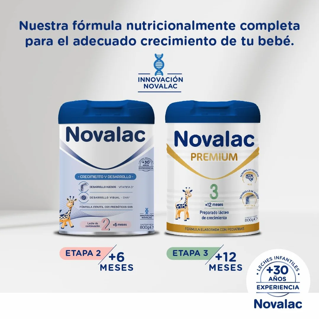 Novalac 2 Leche en polvo Continuación 6-12 Meses 800 g Hierro DHA