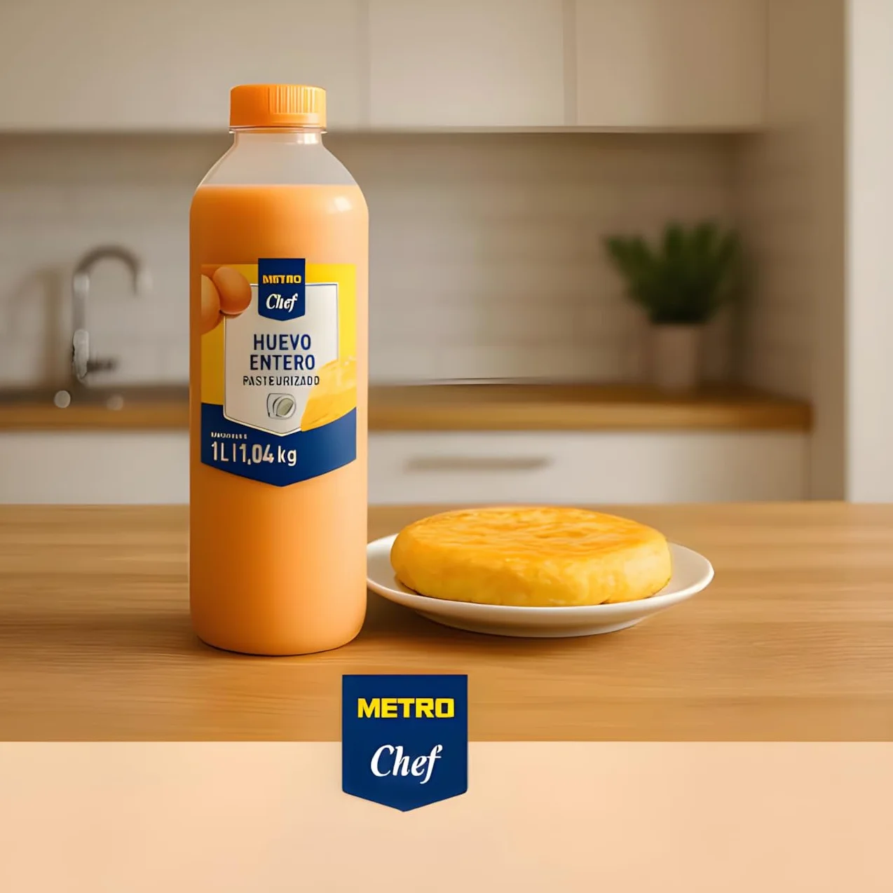 METRO Chef Huevo Liquido 1L para Tortillas Revueltos Reposteria Batidos