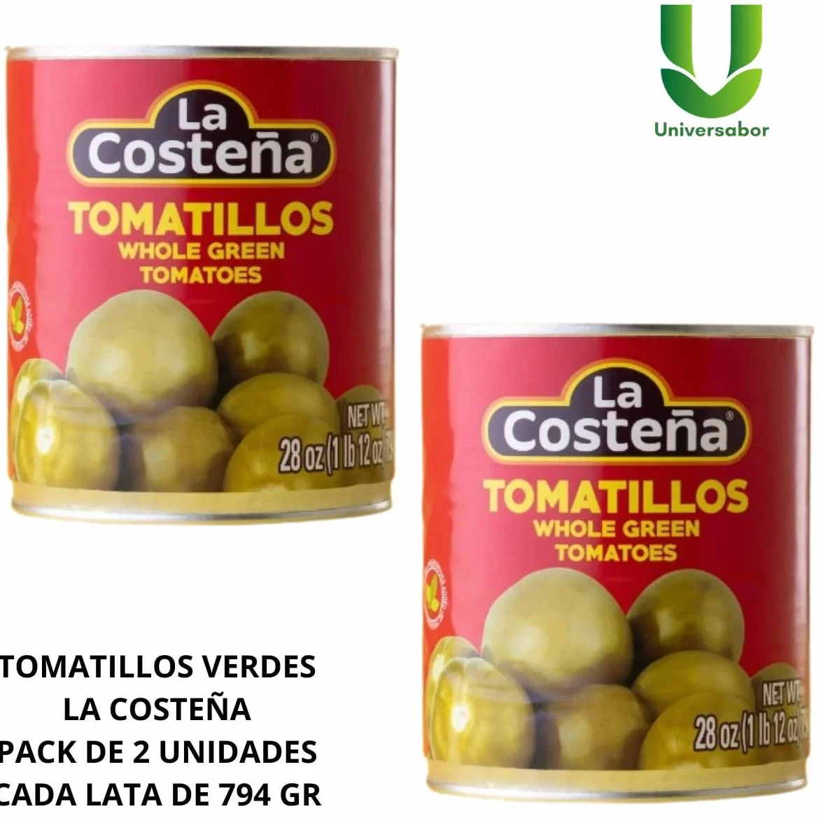 La Costeña Tomatillos Verdes 794 g Pack 2x Salsas Quesadillas