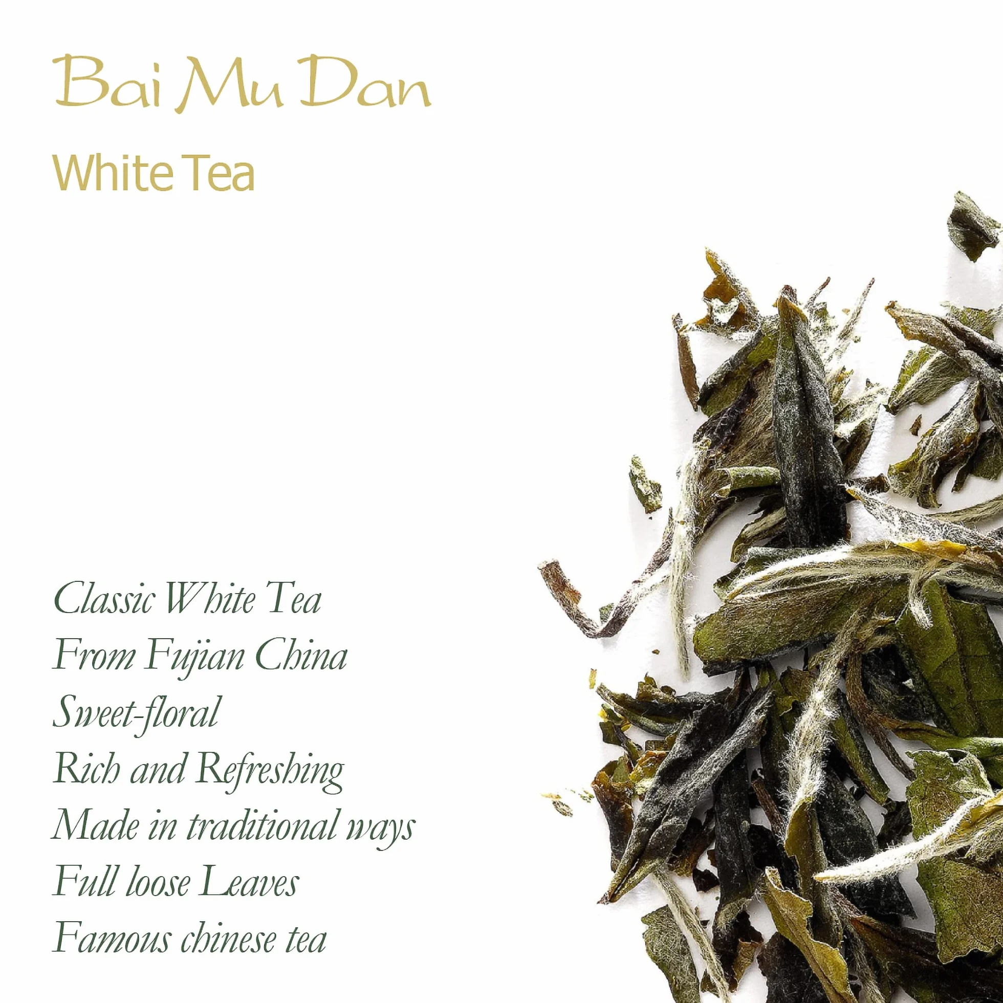 Peony Blanco Té Blanco Puro - Hojas Sueltas Bai Mu Dan