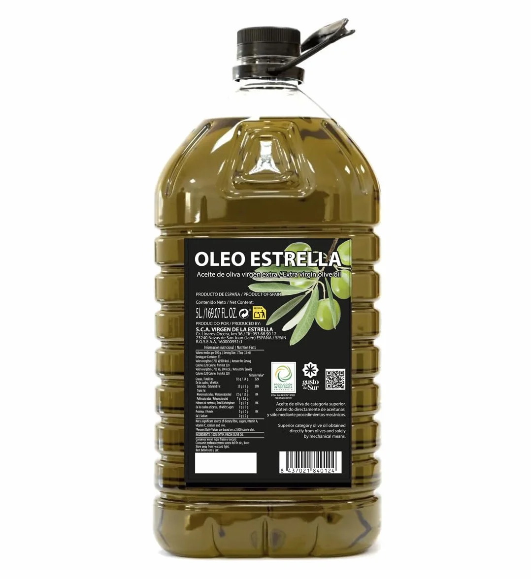 Aceite de Oliva Virgen Extra Picual 5 Litros Oleo Estrella