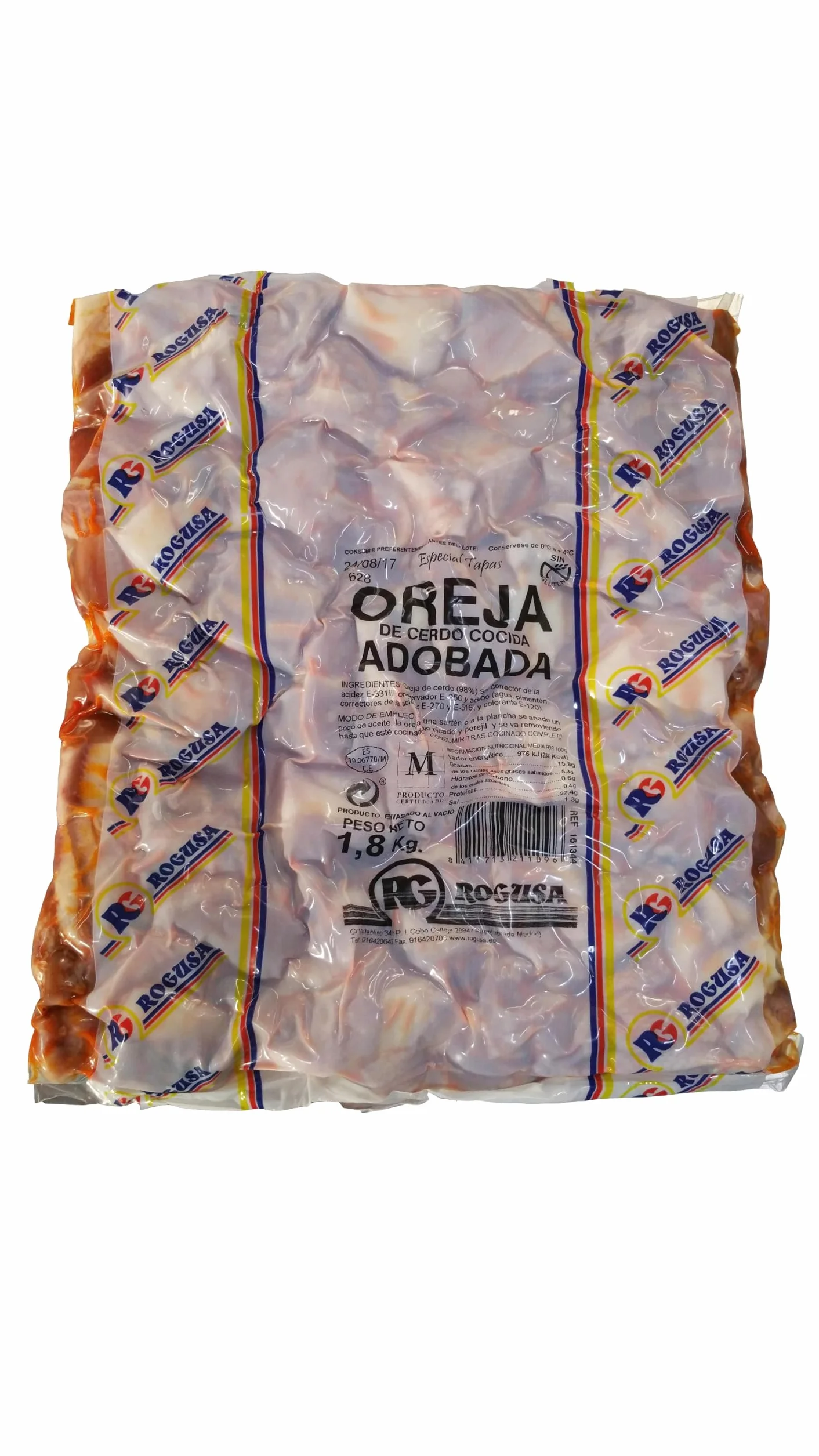 Oreja de Cerdo Cocida Adobada 2kg Envasada al vacío