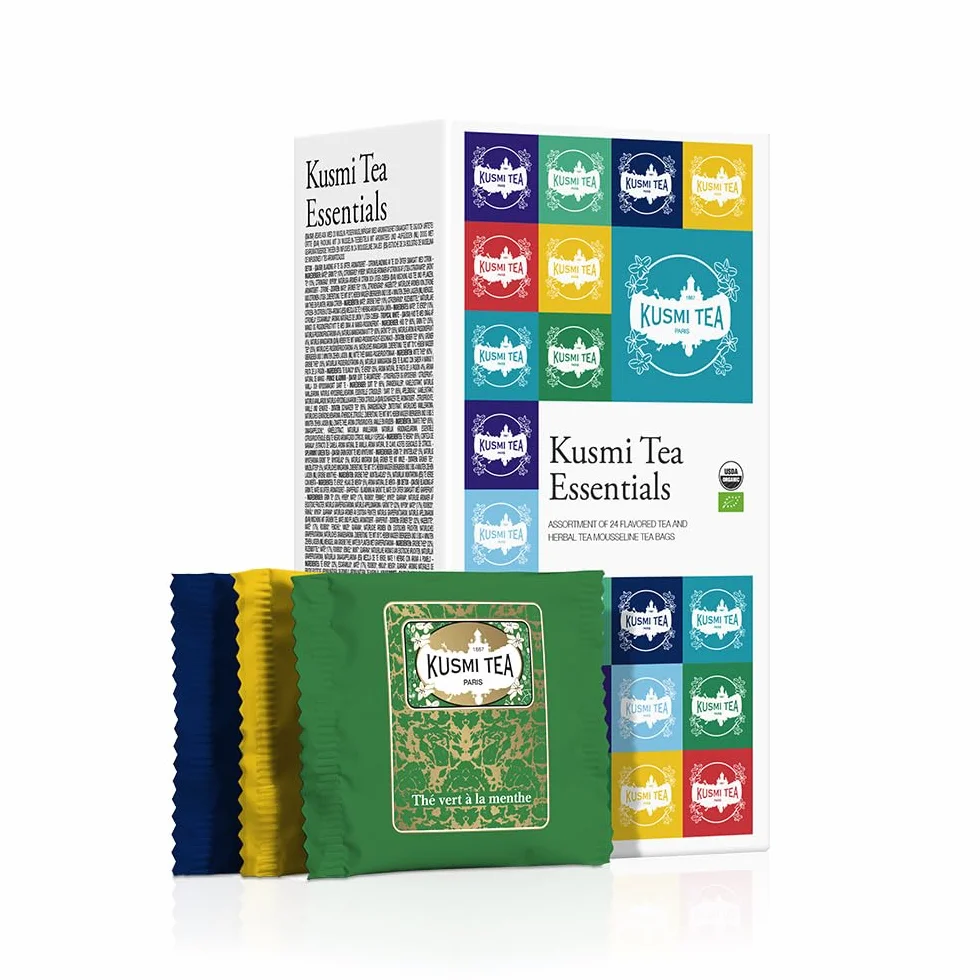 Kusmi Tea Cesta de Té Orgánico Regalo 8 Sabores 24 Bolsitas Verde Negro Infusión Detox